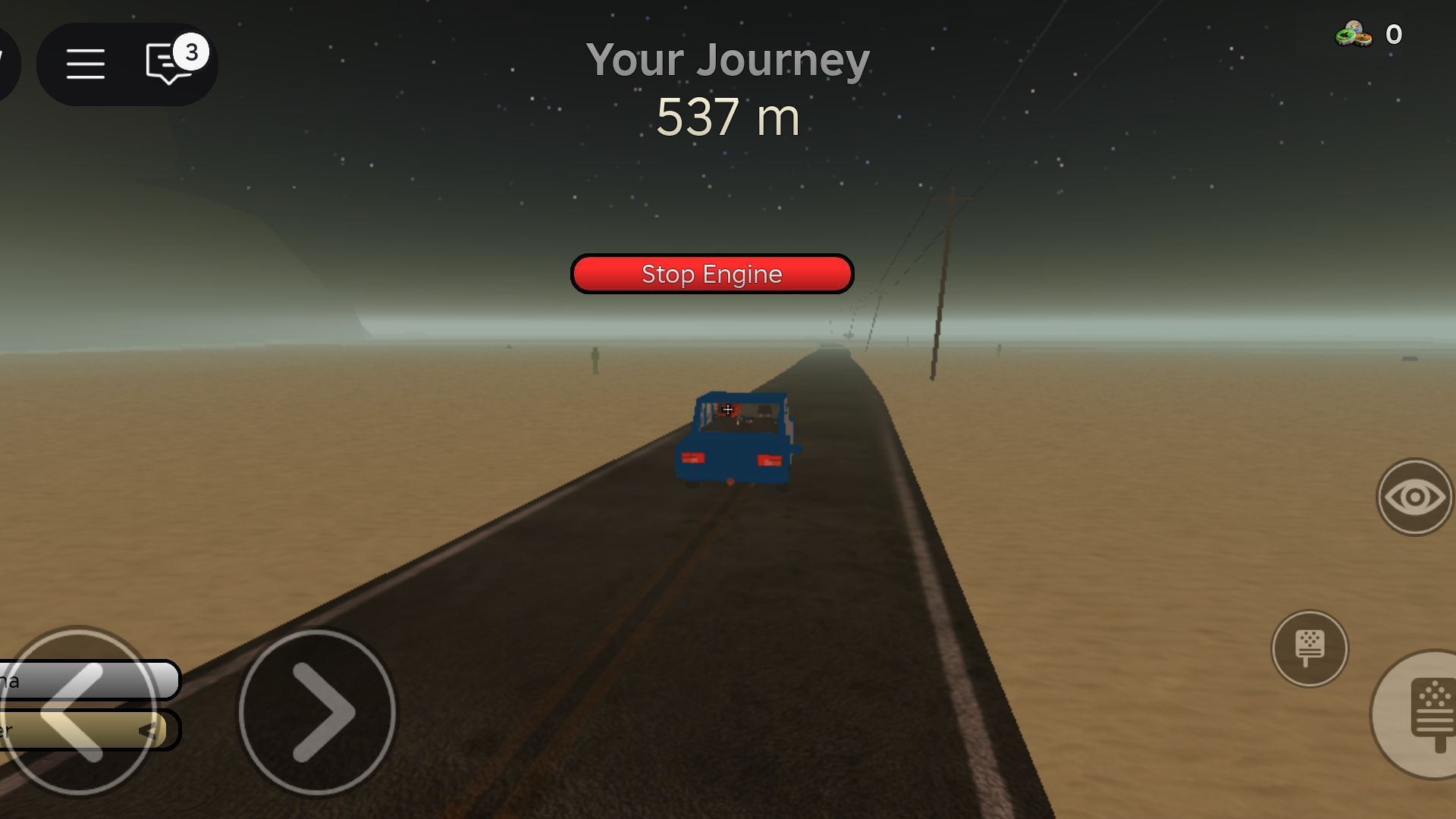 Driving towards the quest building (Image via Roblox)