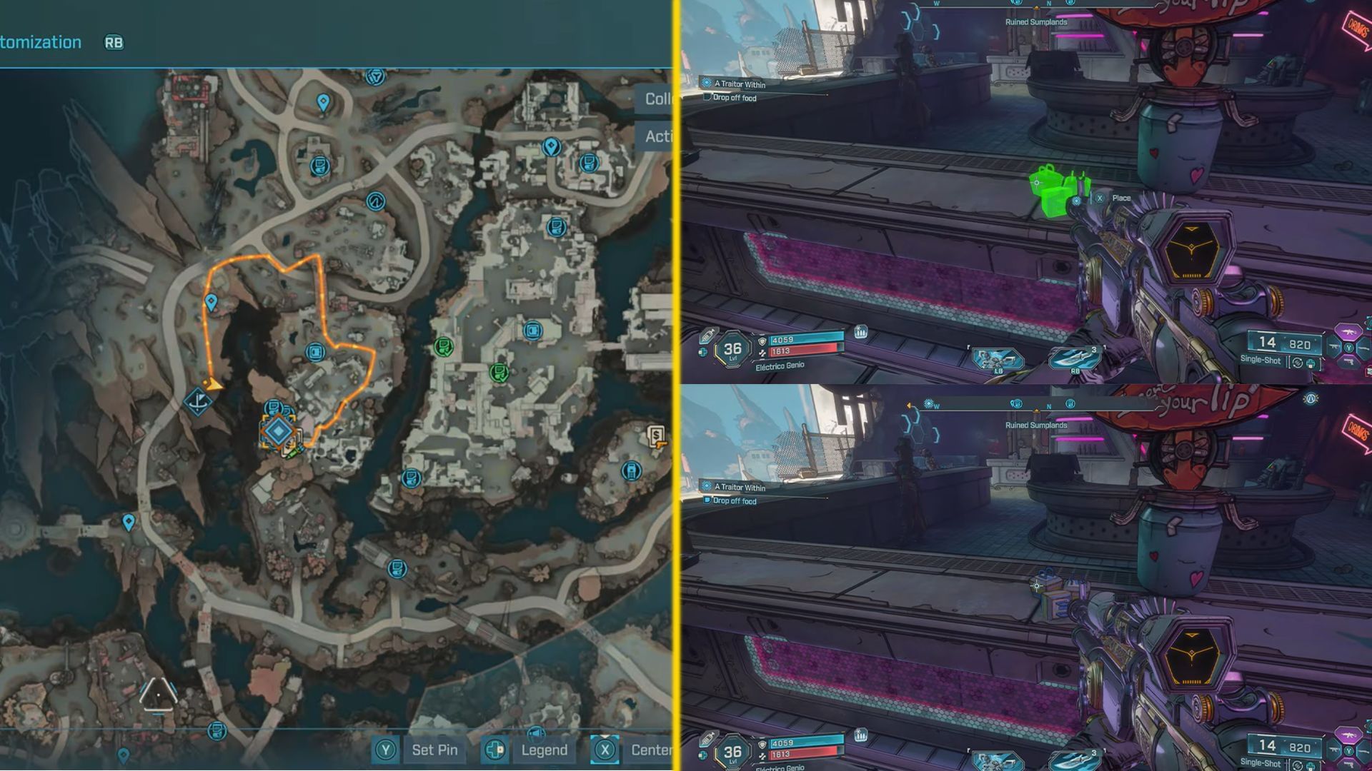 Drop off the ingredients at Moxxi&#039;s Bar to progress in the quest (Image via Gearbox Software)