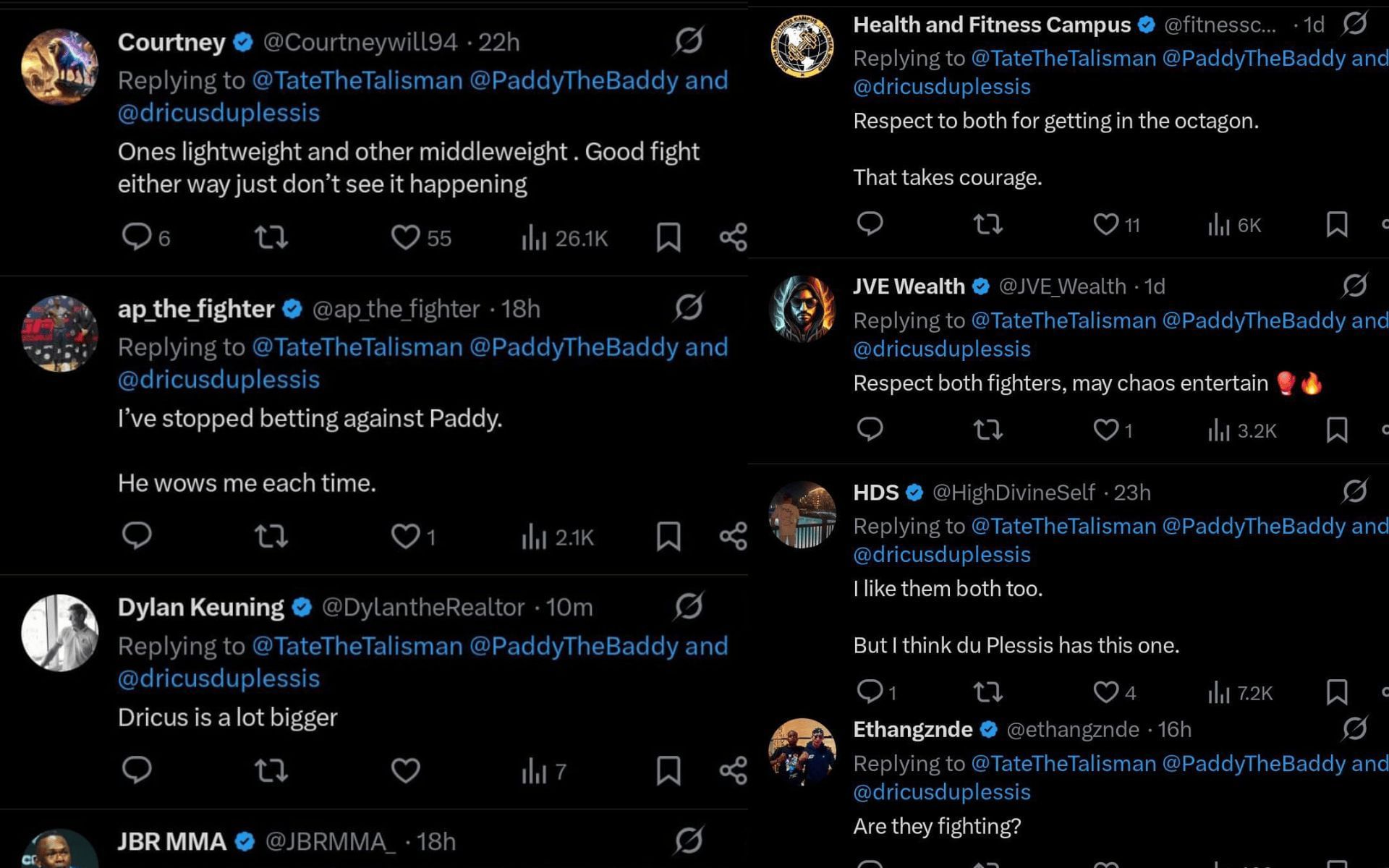 Fans&#039; reaction. [Screenshots courtesy: @TateTheTalisman on X]
