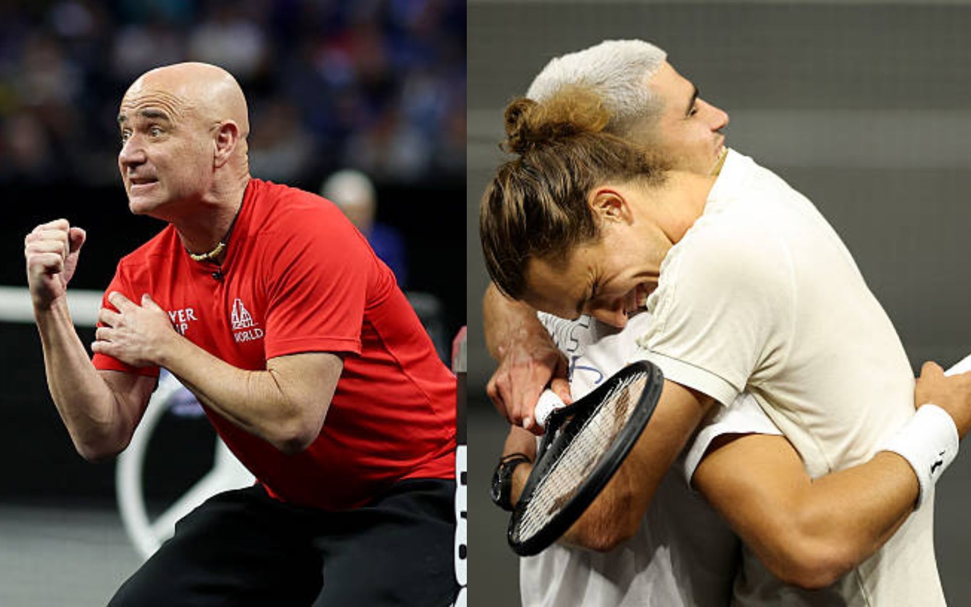 Andre Agassi, Carlos Alcaraz and Alexander Zverev - Image Source: Getty
