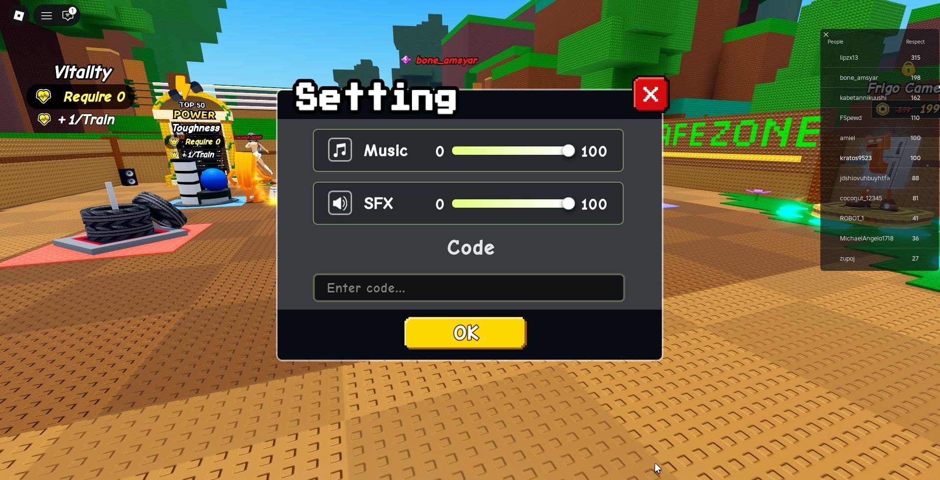 Redeem the code here (Image via Roblox)