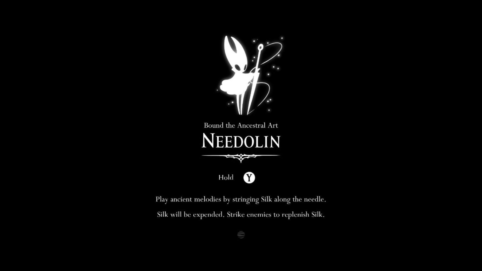 Needolin&#039;s description in Hollow Knight Silksong (Image via Team Cherry)