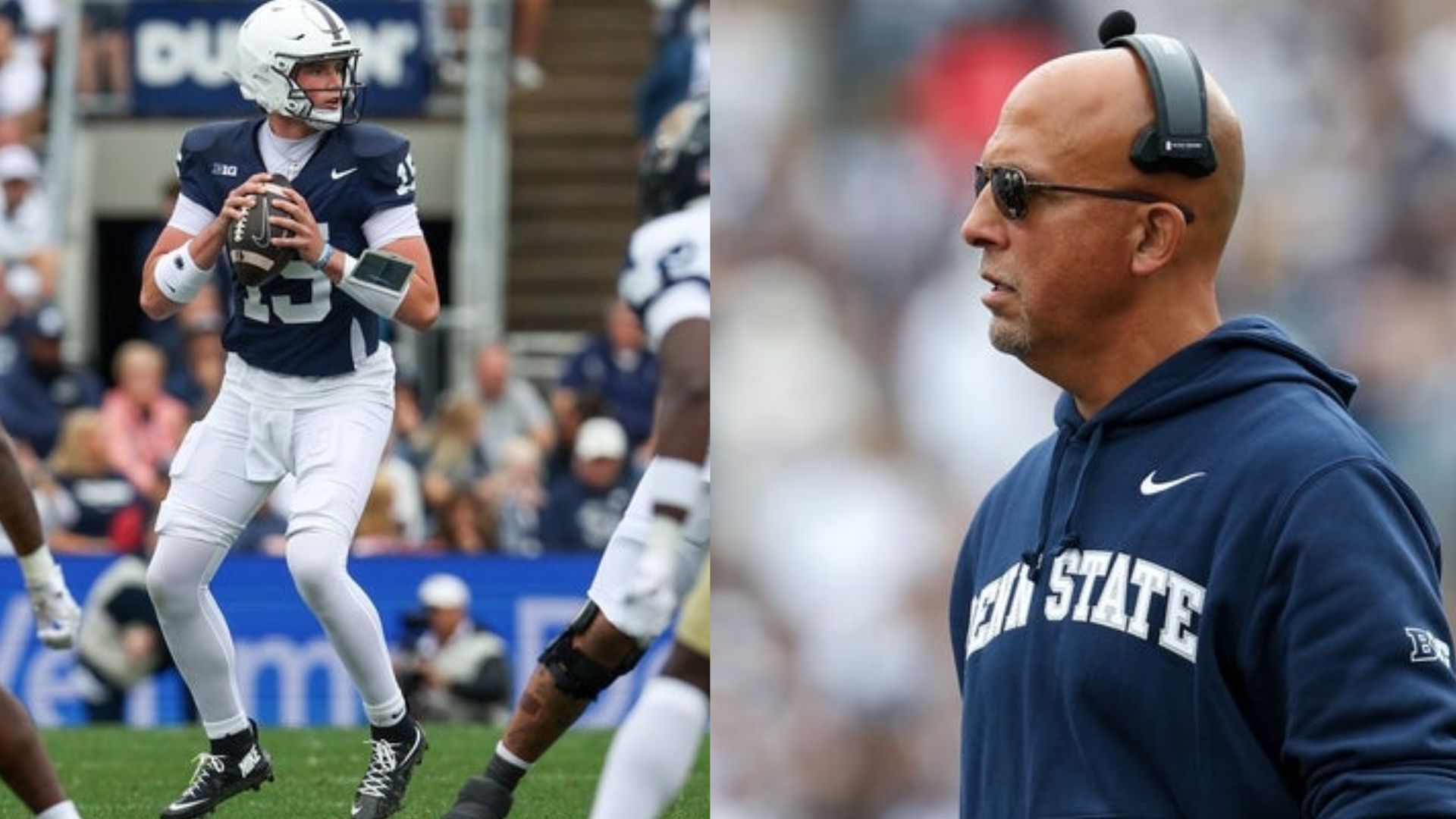 Penn State QB Drew Allar and coach James Franklin
