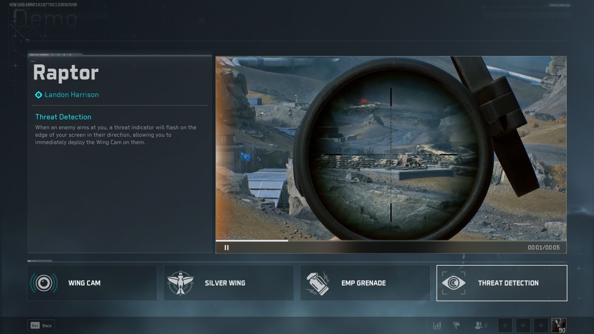 Threat Detection passive of Raptor in Delta Force (Image via SK Gaming || TiMi Studio Group)