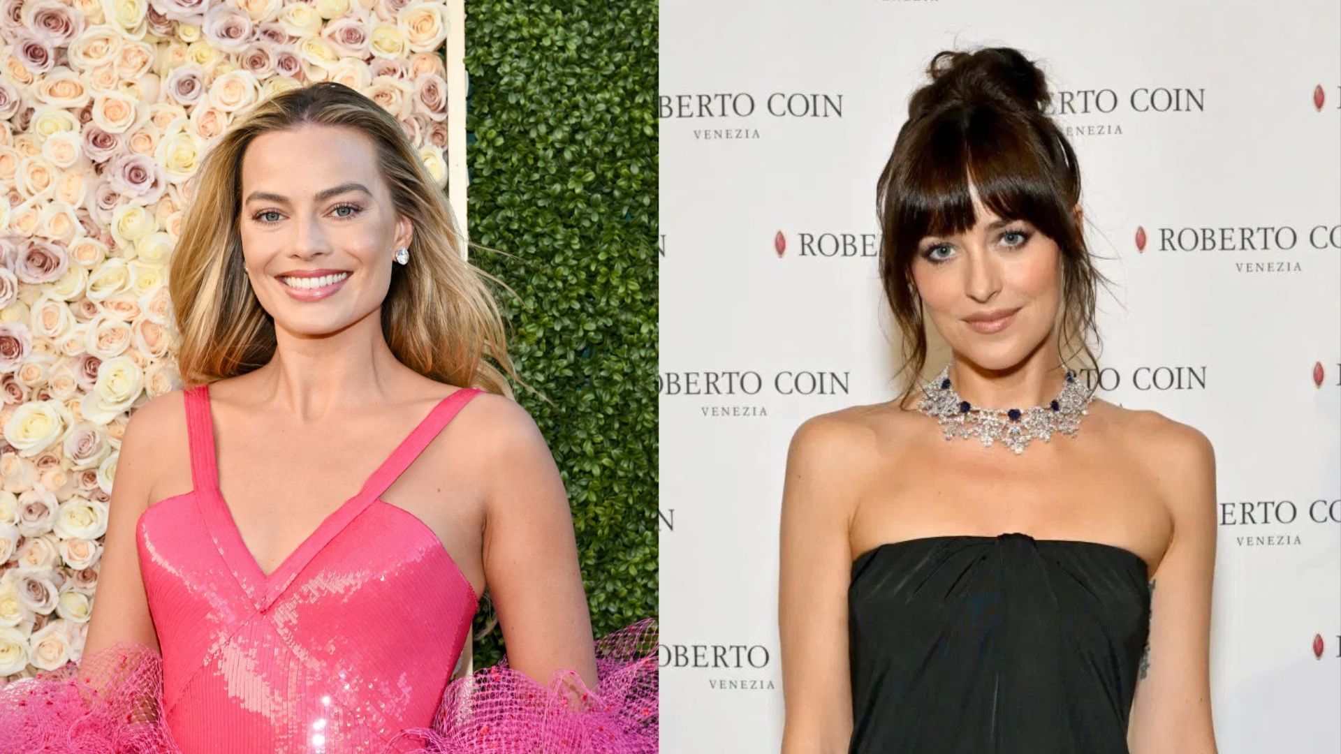 From L to R:Margot Robbie and Dakota Johnson (Image via Getty Images)