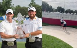 Watch: Rory McIlroy and Shane Lowry get into chip competition during Ryder Cup prep