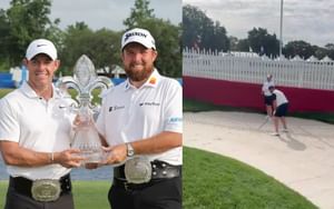 Watch: Rory McIlroy and Shane Lowry get into chip competition during Ryder Cup prep