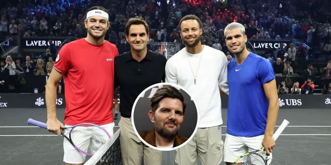 Roger Federer makes special appearance with Steph Curry to kick off Carlos Alcaraz vs Taylor Fritz at Laver Cup; Adam Scott & others enjoy the action