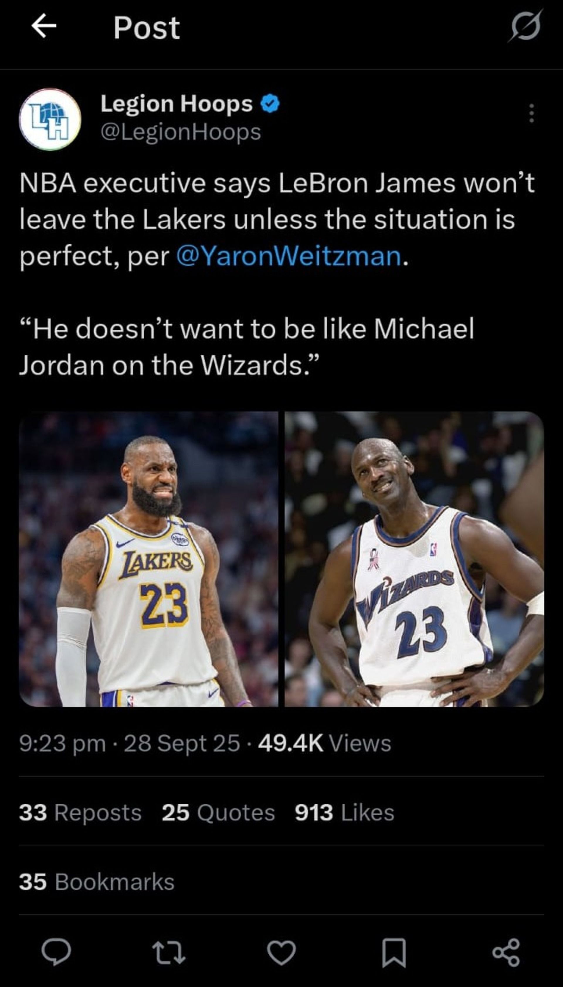 Anonymous NBA executive&#039;s quote on X