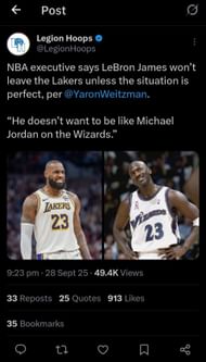 Anonymous NBA executive's quote on X