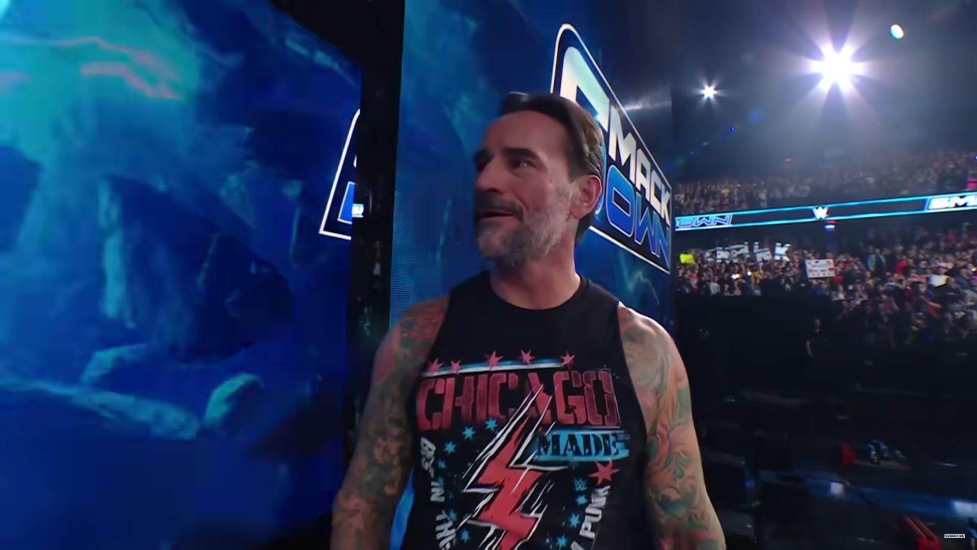 CM Punk couldn&#039;t contain his emotion seeing AJ Lee back in WWE. (Photo: WWE on YouTube)
