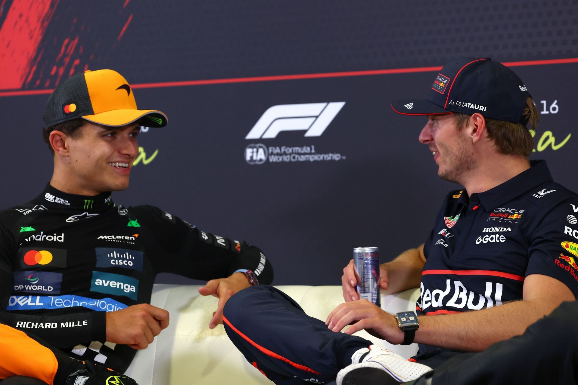 Lando Norris and Max Verstappen after the Italian Grand Prix - Source: Getty