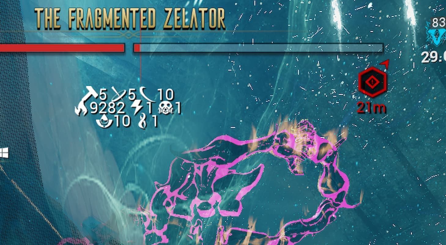 It&#039;s possible to stack up a ridiculous amount of status procs with anit-climactic results (Image via Digital Extremes)