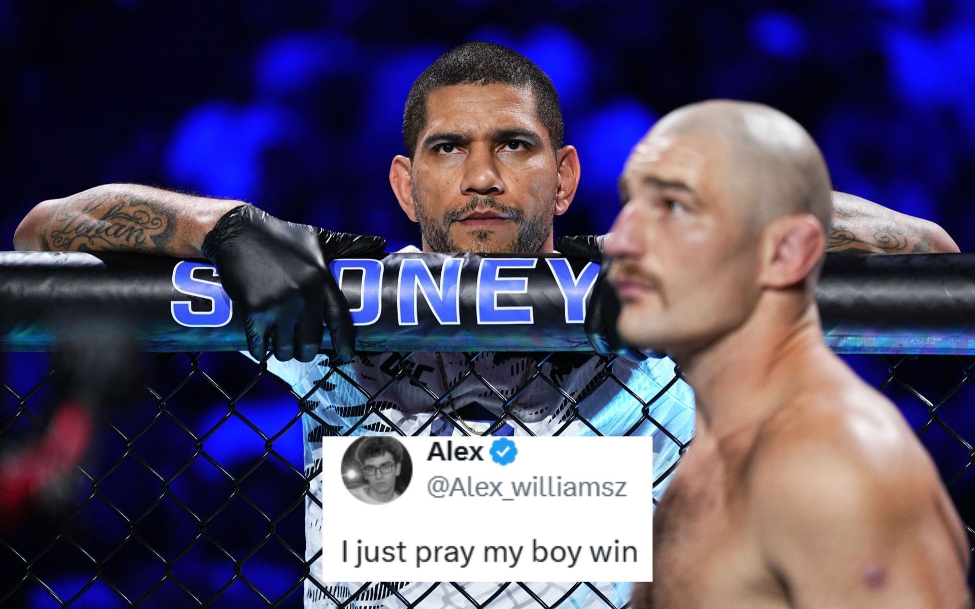 Fans react to Alex Pereira (left) sparring with Sean Strickland (right). [Image courtesy: Getty]