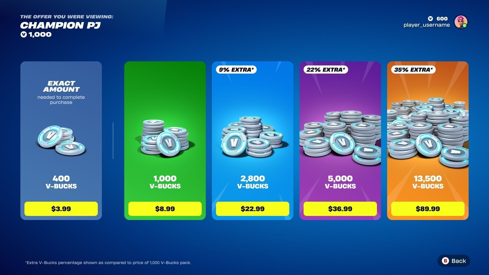 The Exact Amount for V-Bucks top-up is a major game-changer for purchases in the Item Shop (Image via Epic Games)