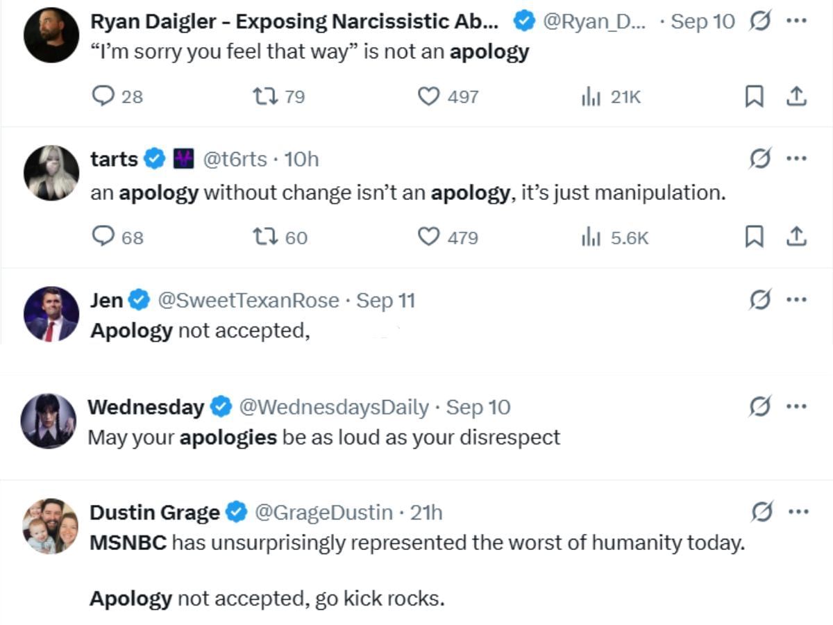 Netizens condemn Kutler&#039;s apology over Dowd&#039;s remark (Image via X)