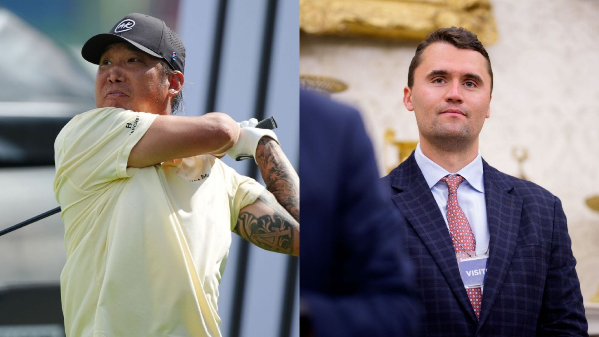 Anthony Kim (on left) and Charlie Kirk (on right) / Source: Getty Images