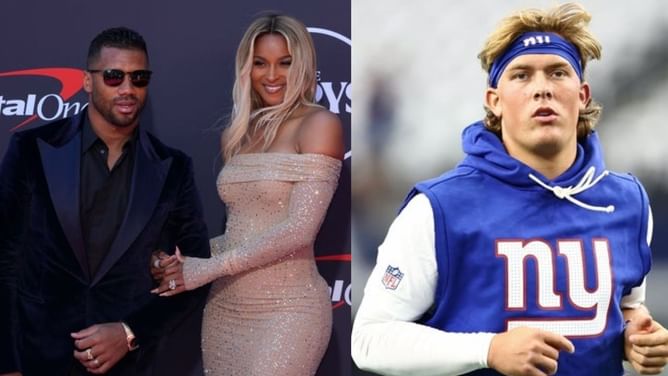Russell Wilson sends 5-word message to Ciara showing support after Jaxson Dart replaces All-Pro QB for Giants starting role