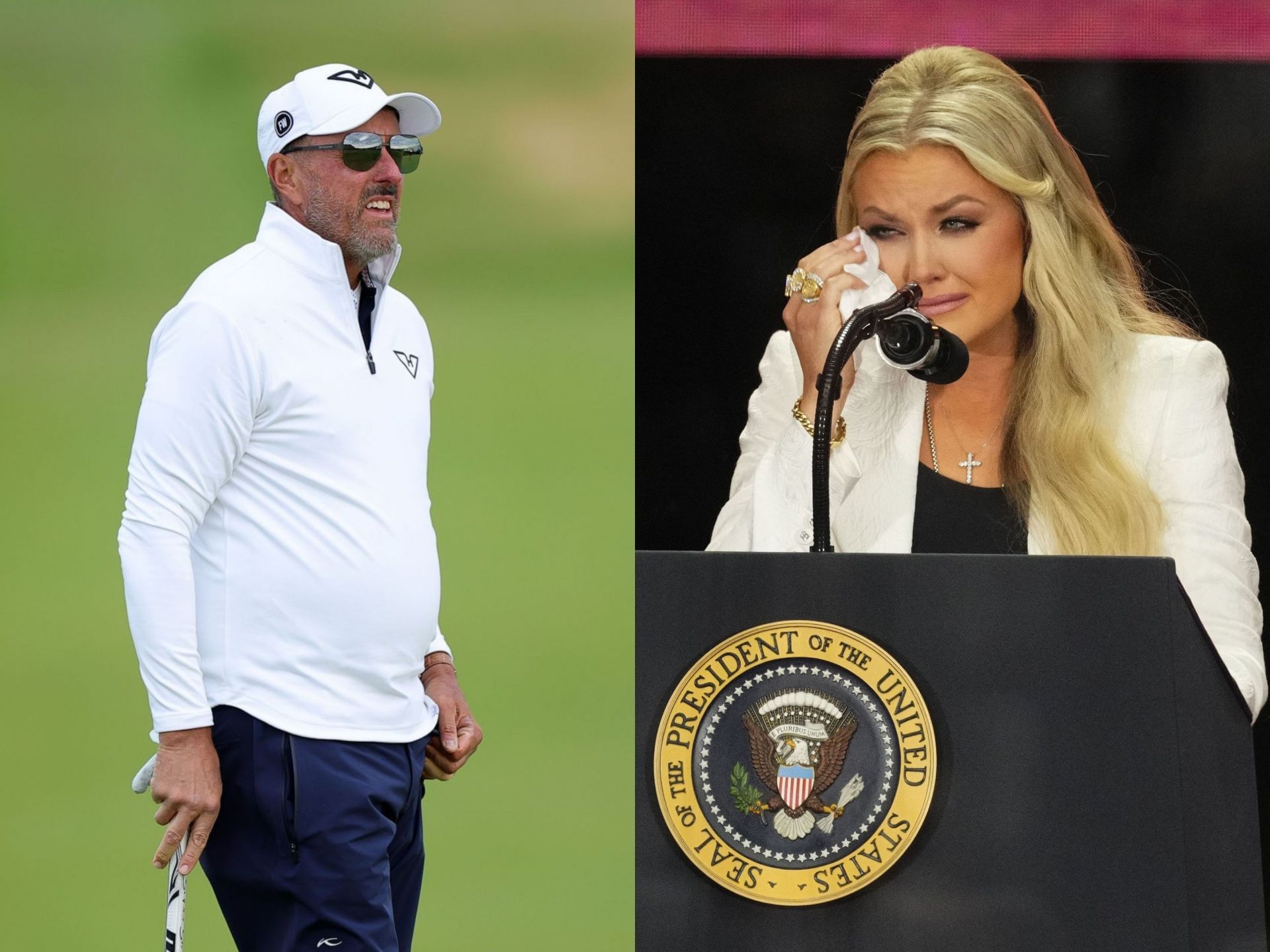 Phil Mickelson reacts to Charlie Kirks wife Erika