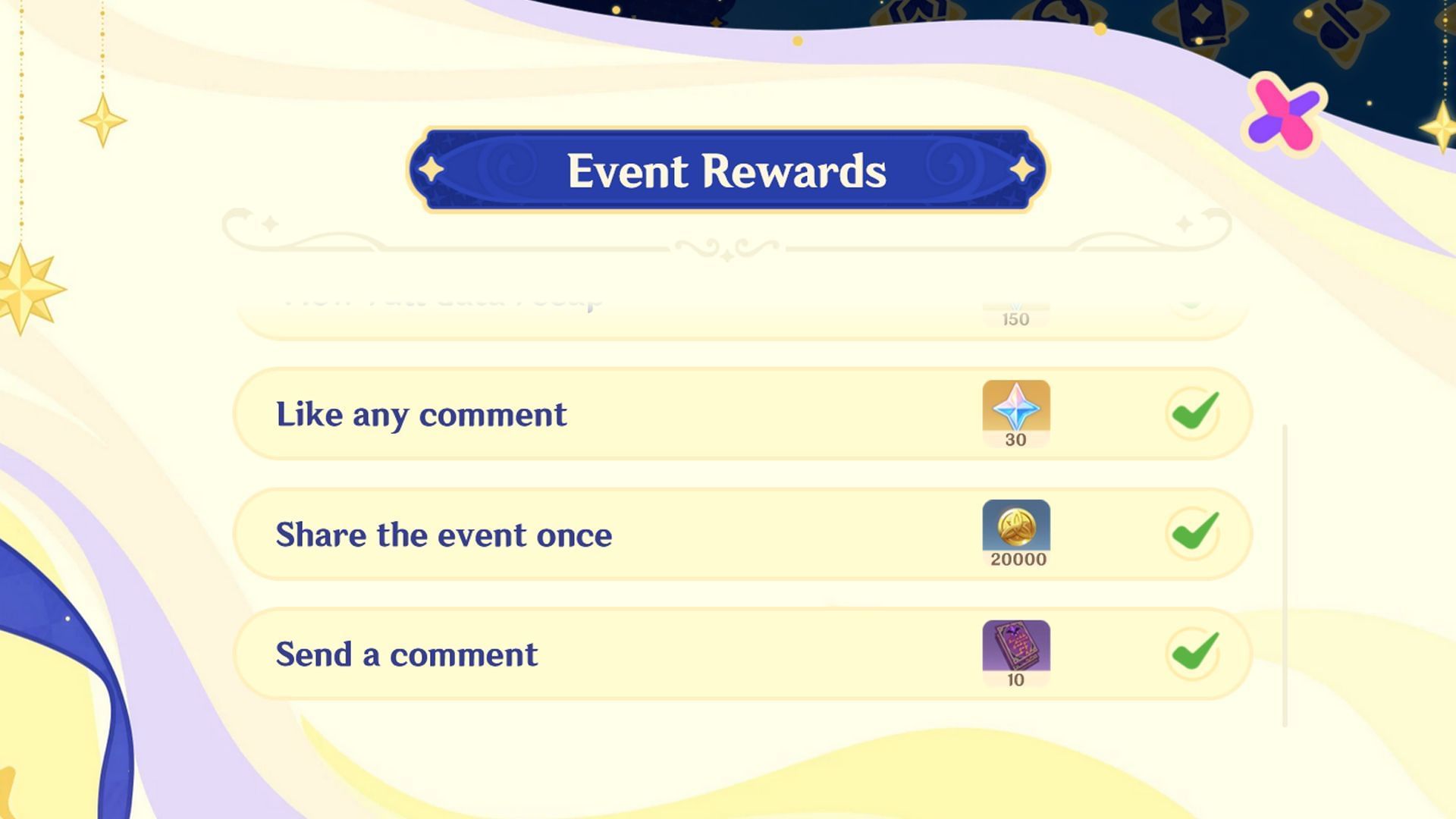 You can get other rewards such as Mora and Hero&#039;s Wits from the event as well (Image via HoYoverse)