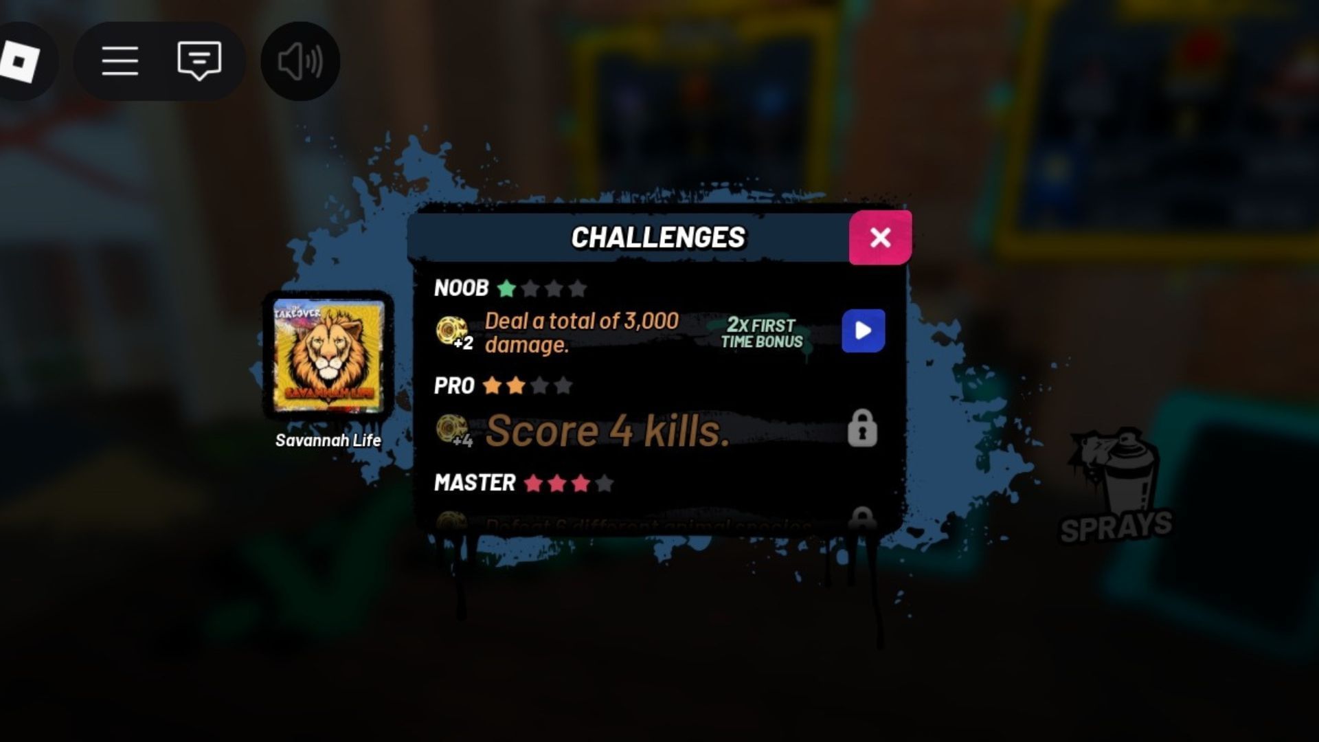 Challenges to complete (Image via Roblox)