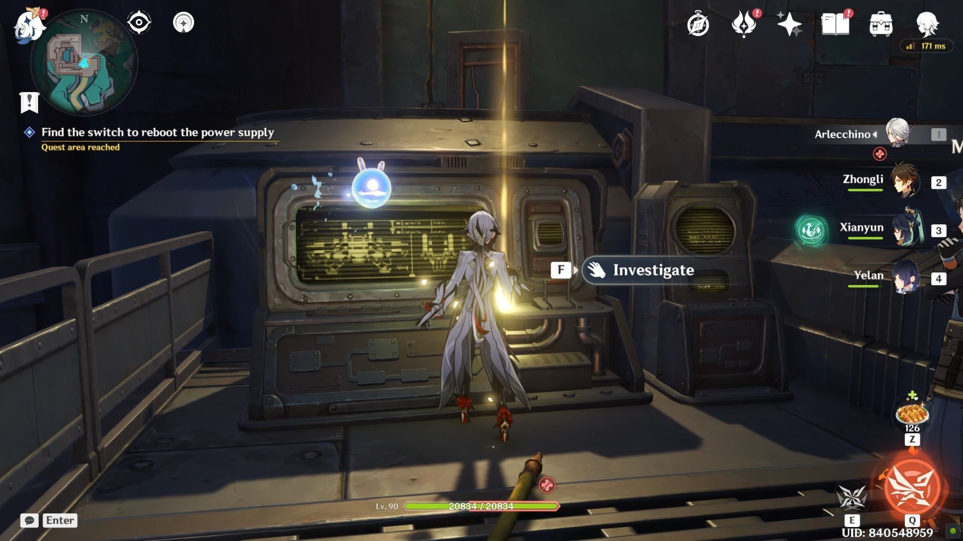 Investigate the control panel (Image via HoYoverse)