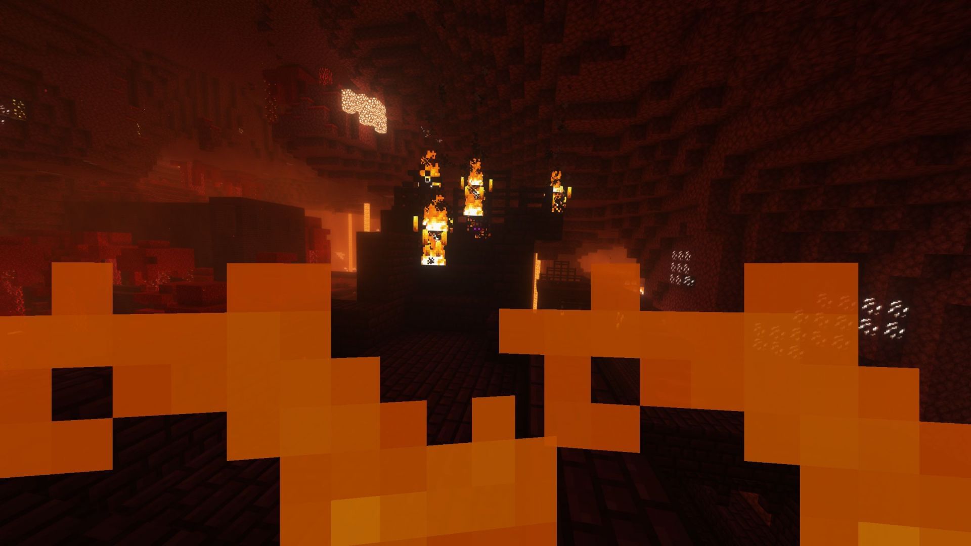 Nether realm can be quite scary for new players (Image via Sportskeeda Gaming || Mojang Studios)