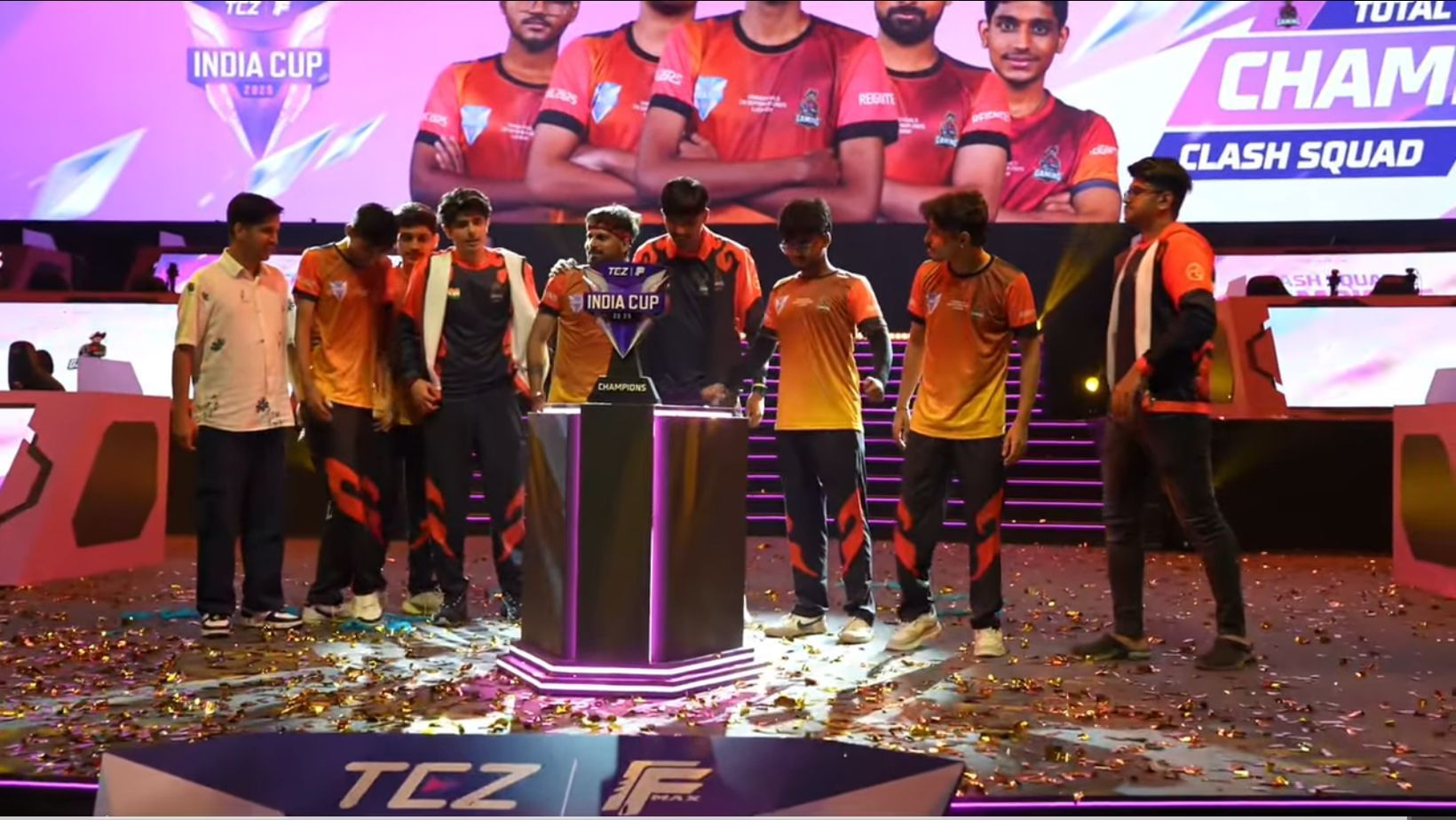 Total Gaming Esports clinched FFMIC 2025 CS Mode title (Image via YouTube/Free Fire Max Esports India Official)