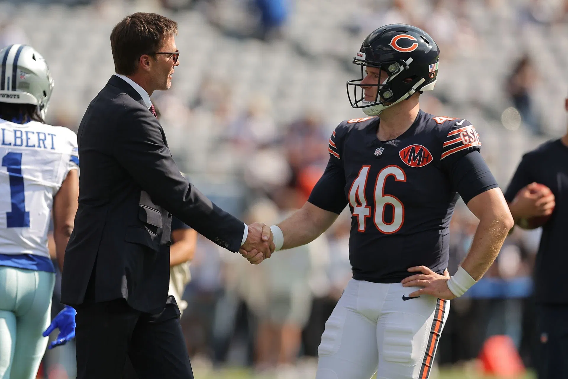 Tom Brady at Cowboys at Bears - Source: Getty