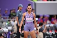Sydney McLaughlin-Levrone at the World Athletics Championships in Tokyo, Japan. (Photo via Getty Images)