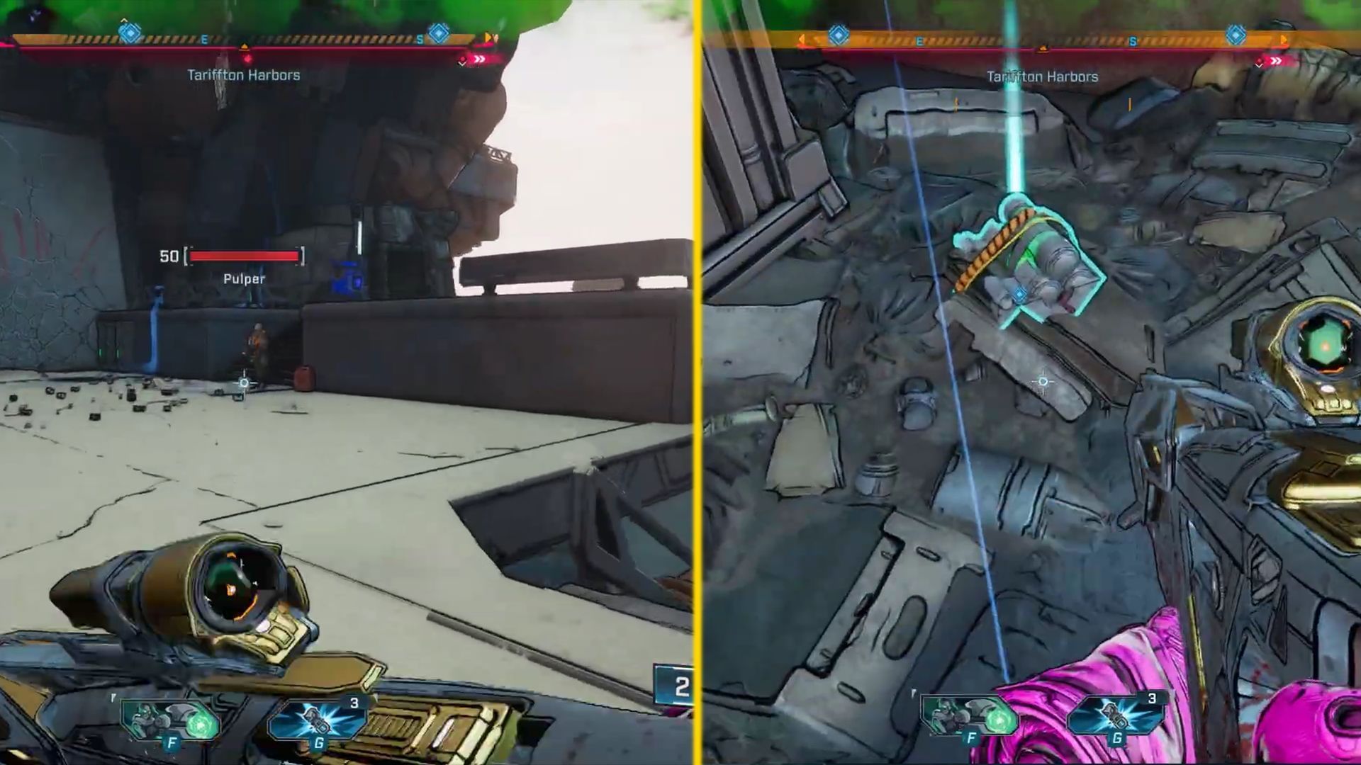 The Boomstick is located in a pile of rubble near the base entrance (Image via Gearbox Software)