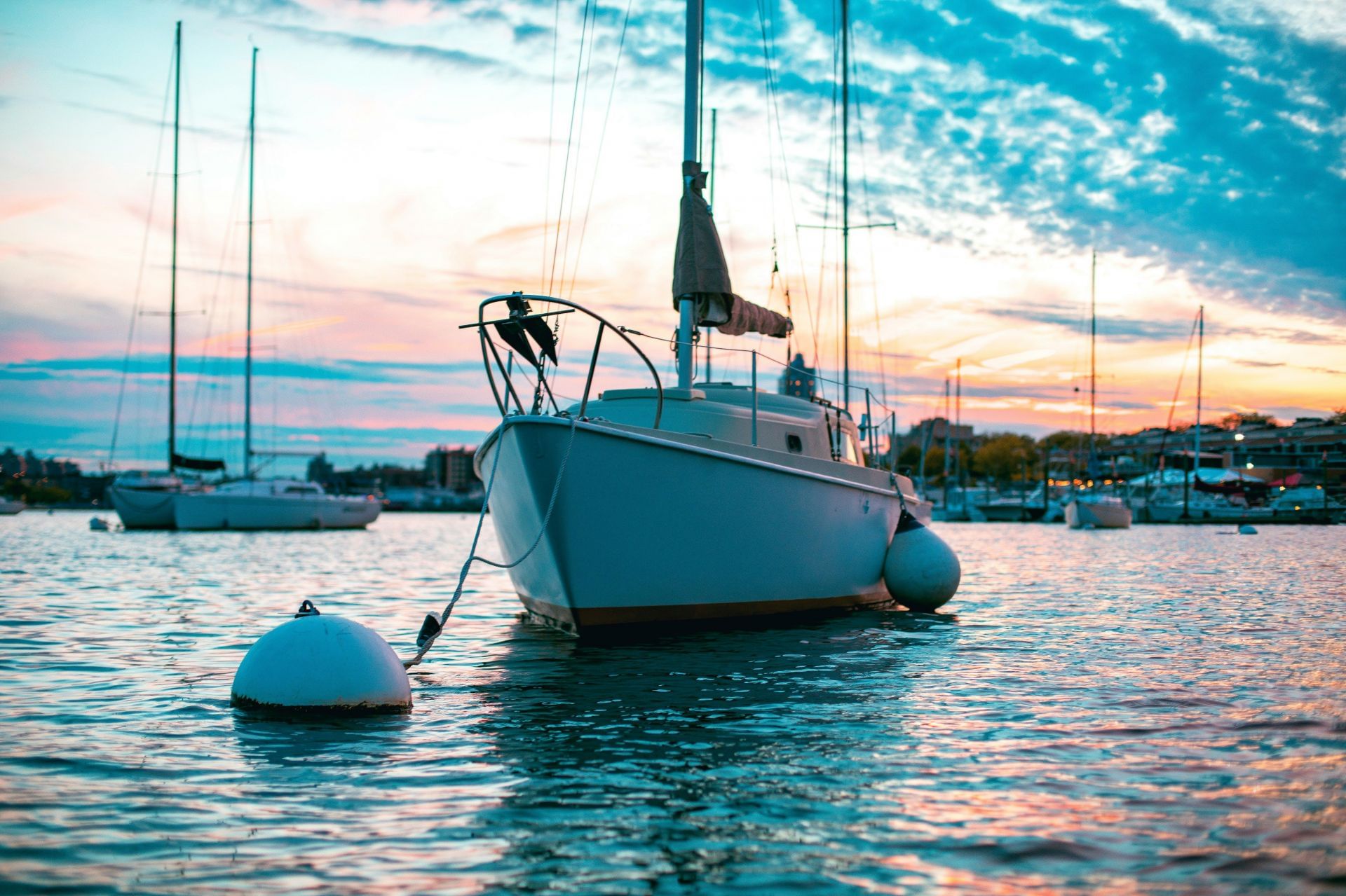 A yacht anchored off the coast of St John, where Heslop was last seen in 2021. (Image via Unsplash)