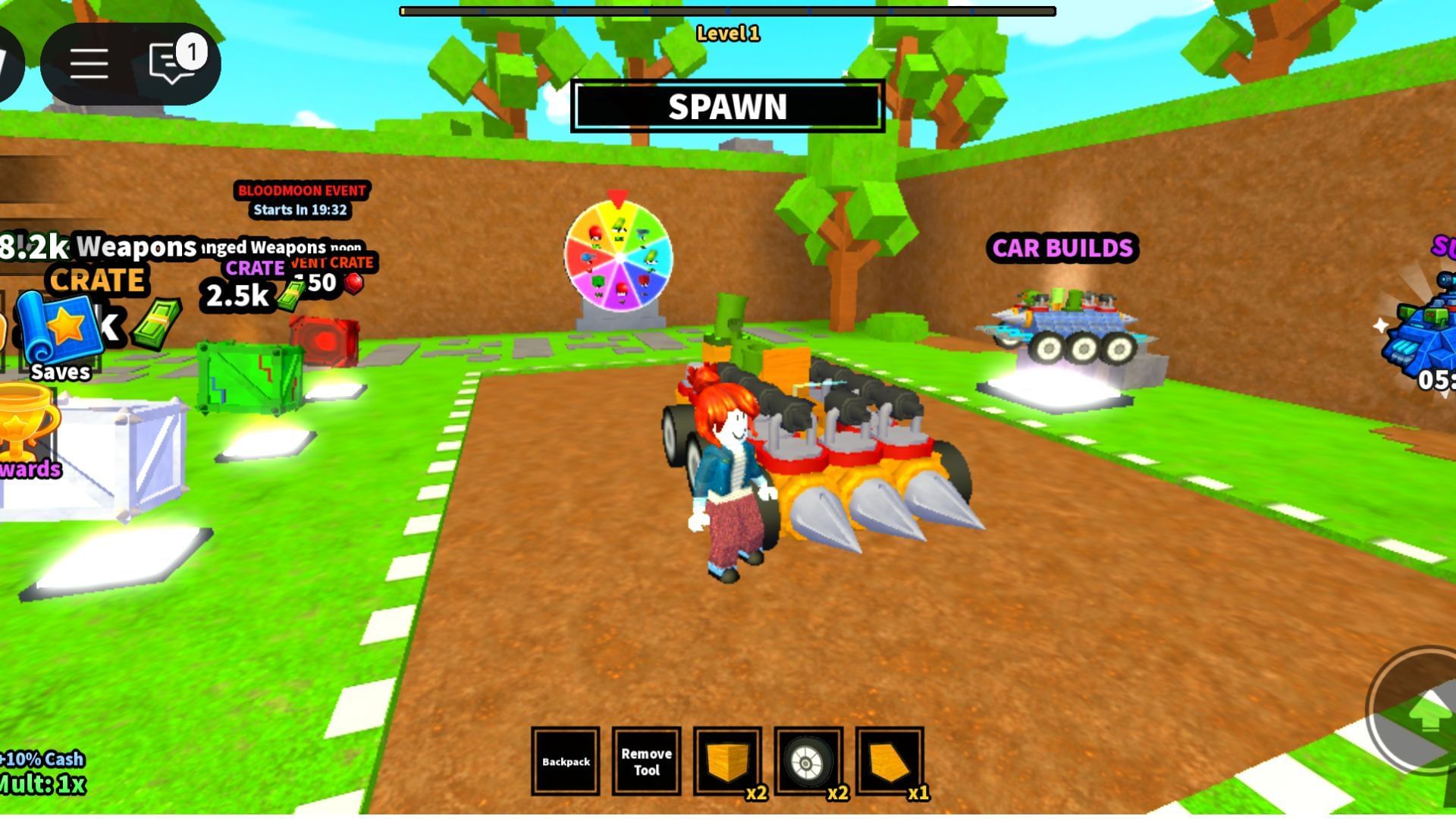 Car ready to battle (Image via Roblox)