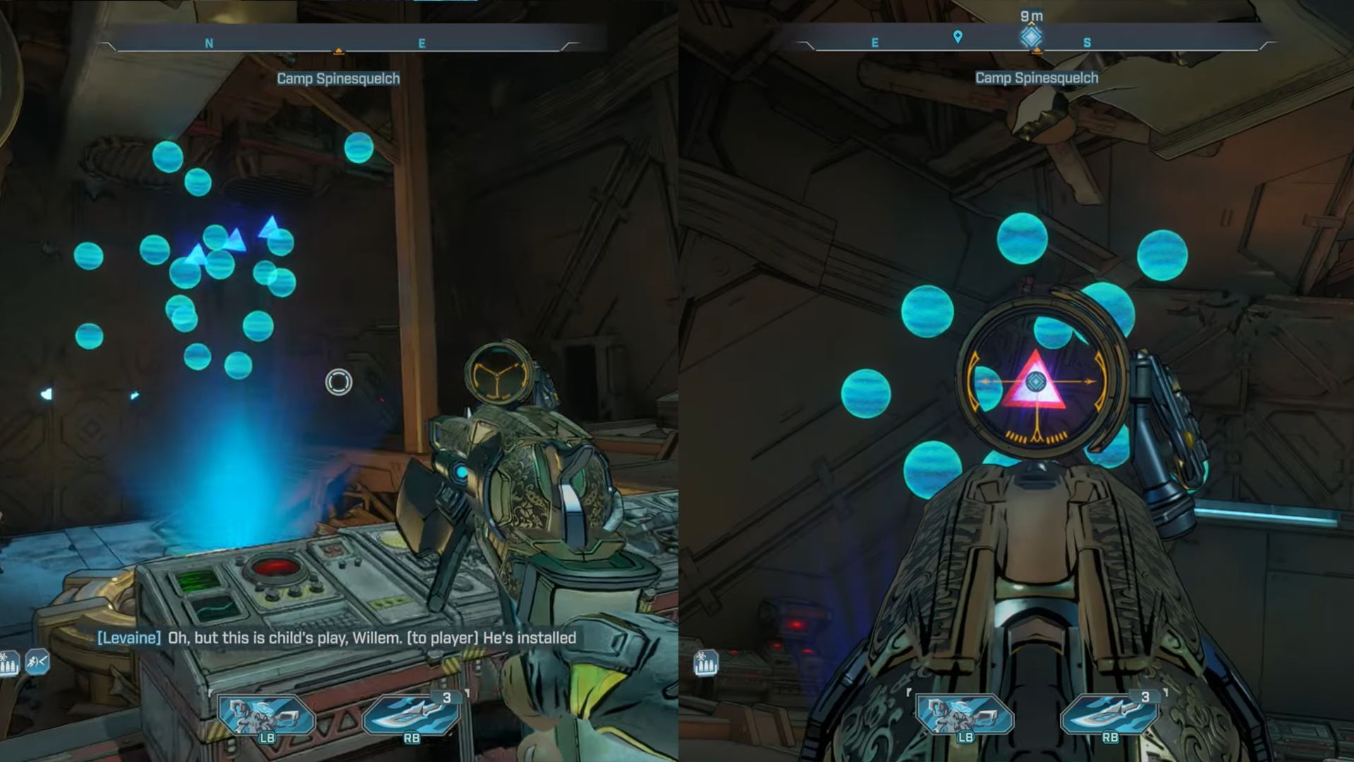 Go to the corner near Levaine to align the next triangles (Image via Gearbox Software)