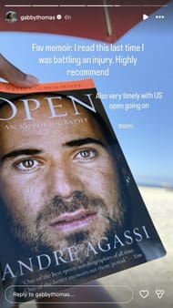 Gabby Thomas gives a shout-out to Andre Agassi | Instagram@gabbythomas