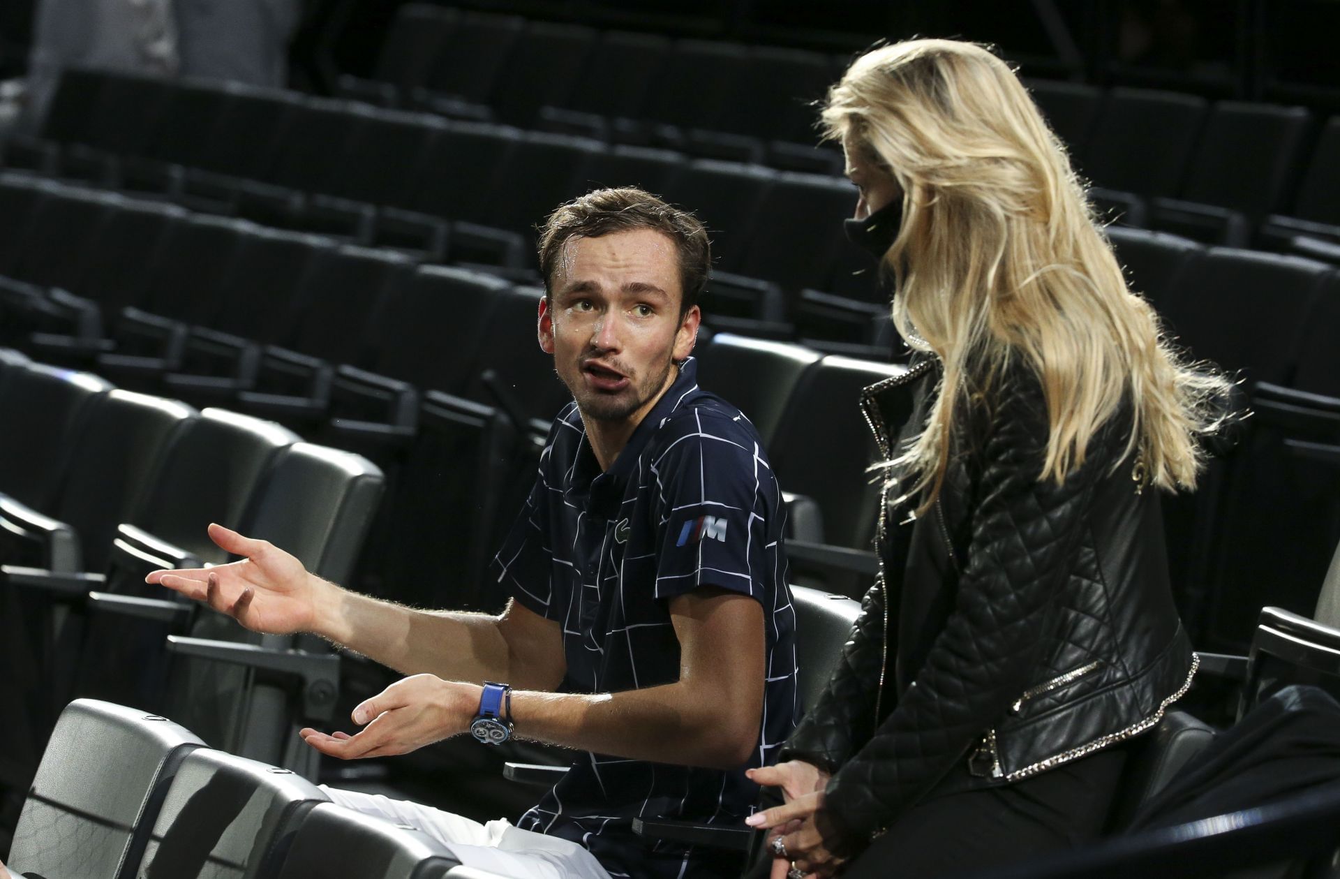 Daniil Medvedev with wife Daria at the Rolex Paris Masters - Day Seven - Source: Getty
