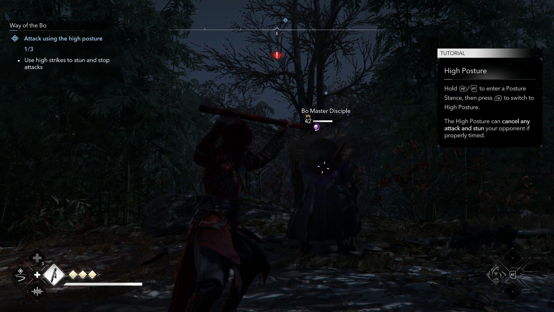 Switch to different stances using the Bo (Image via Ubisoft)