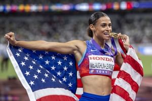 Allyson Felix reacts to Sydney McLaughlin-Levrone's historic 400m feat at the World Athletics Championships