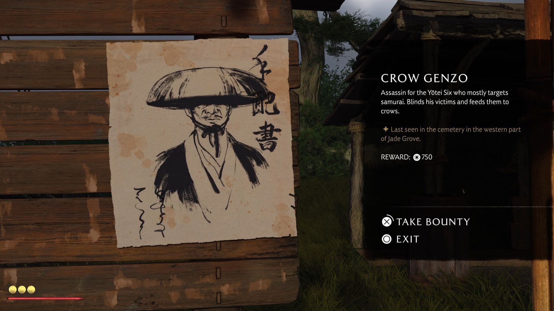 Take bounty via Bounty Board, located in different areas in Ezo (Sucker Punch || Sportskeeda Gaming)