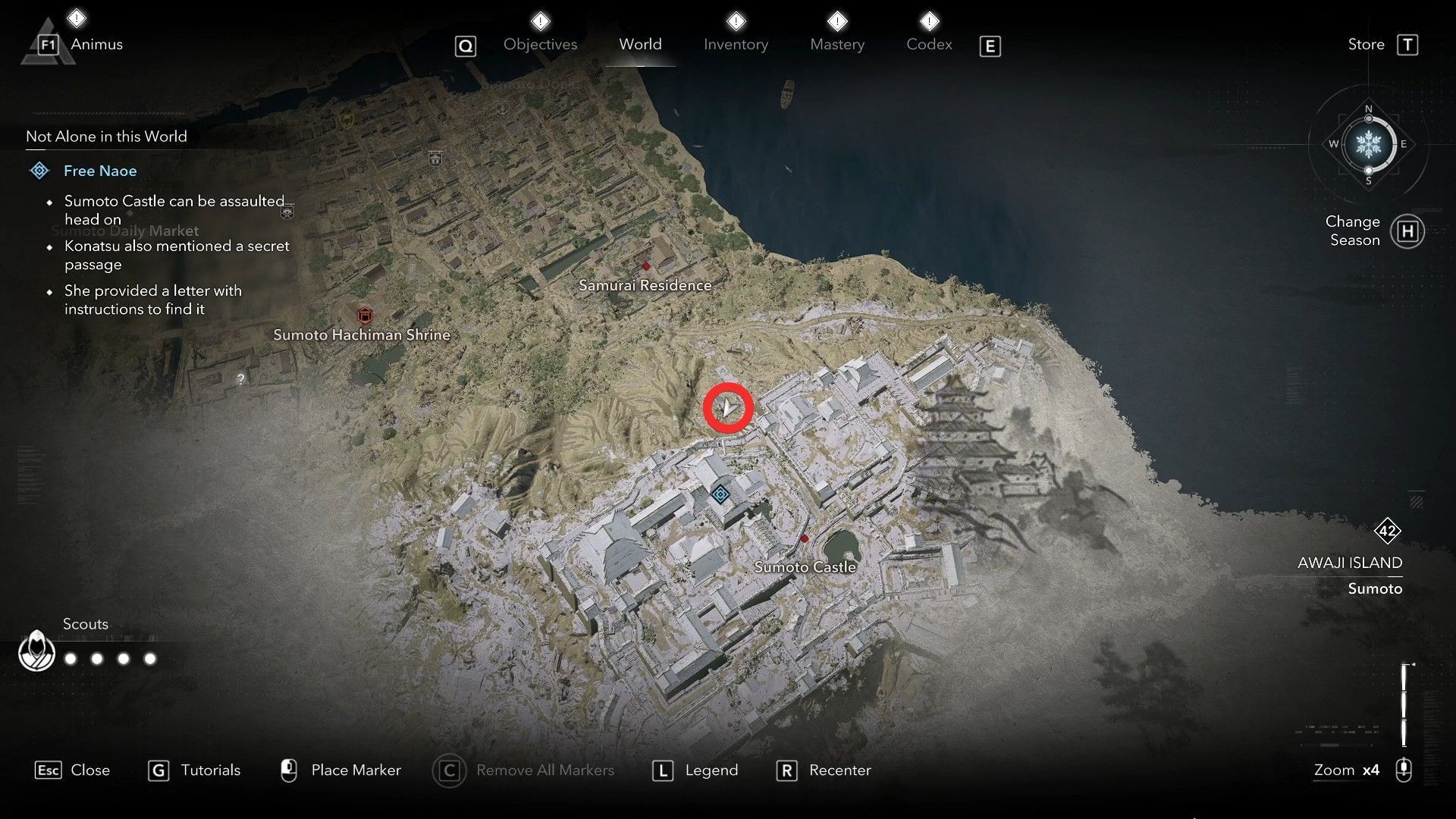 The exact location of the secret castle entrance (Image via Ubisoft)