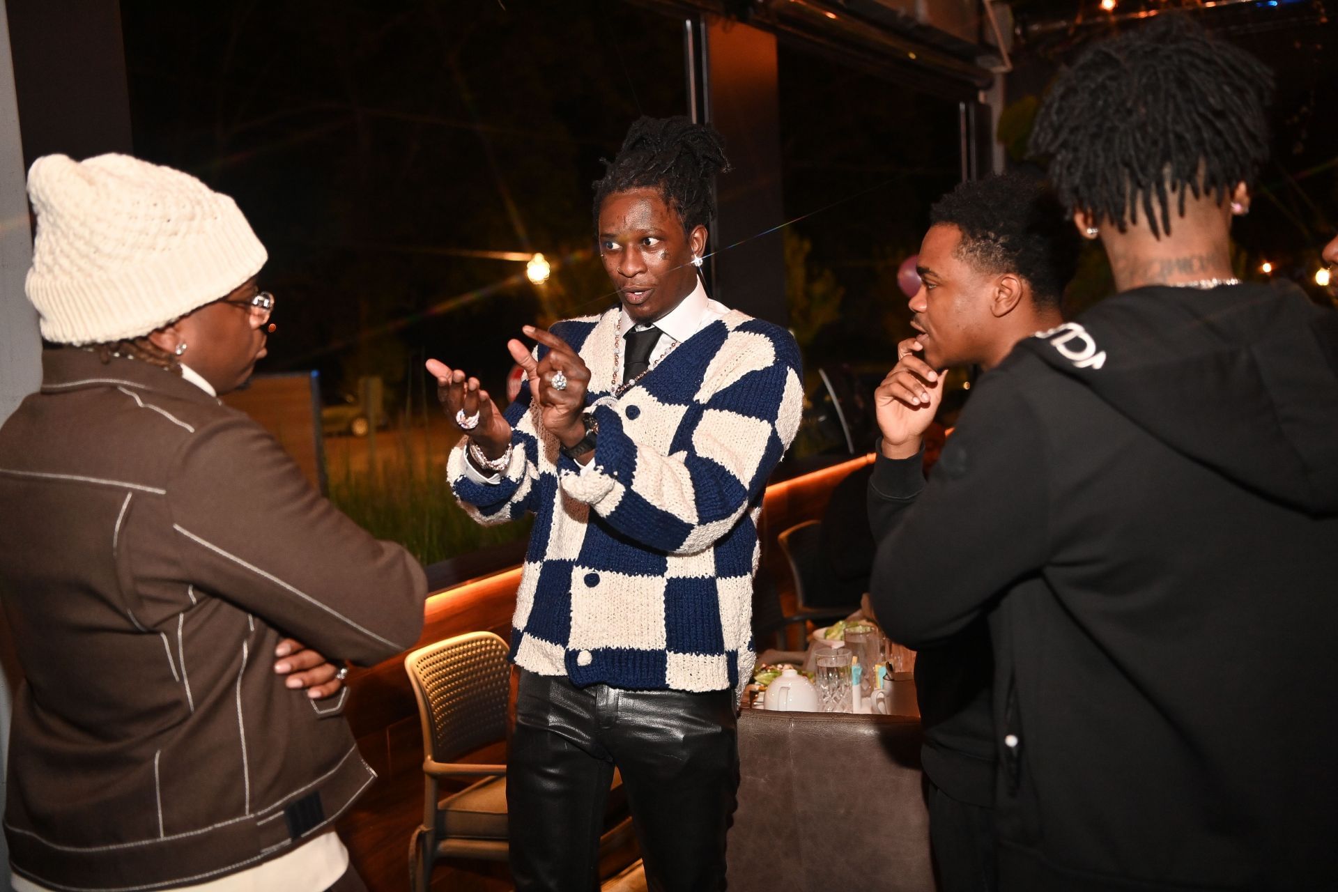 Gunna, Young Thug and 21 Savage celebrated Young Thug&#039;s album &quot;Punk&quot;. (Image via Getty)