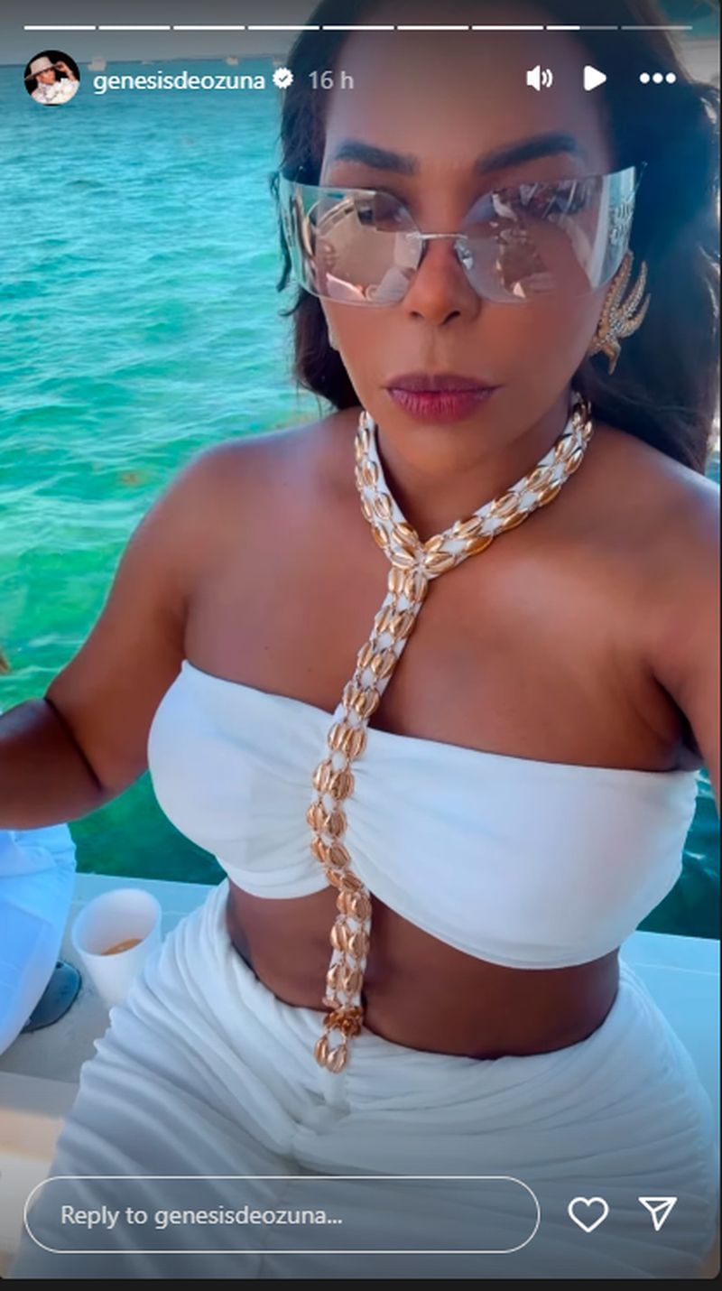 Marcell Ozuna's wife ,Genesis, enjoyed her Yacht vacation and posted on a social media platform (image credits: instagram/genesisdeozuna)
