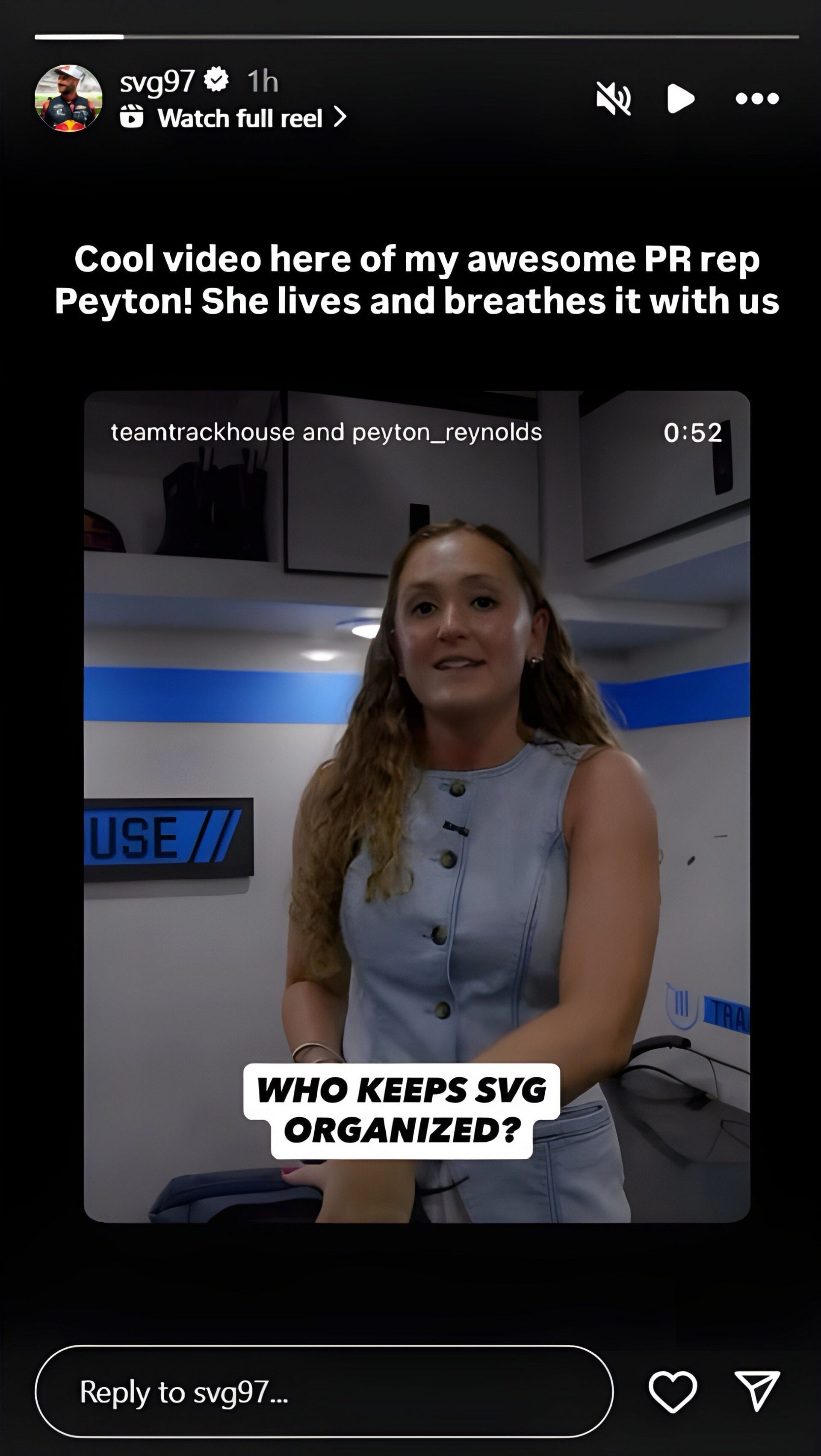 Shane van Gisbergen&#039;s story on Instagram. Source: via Instagram/@svg97