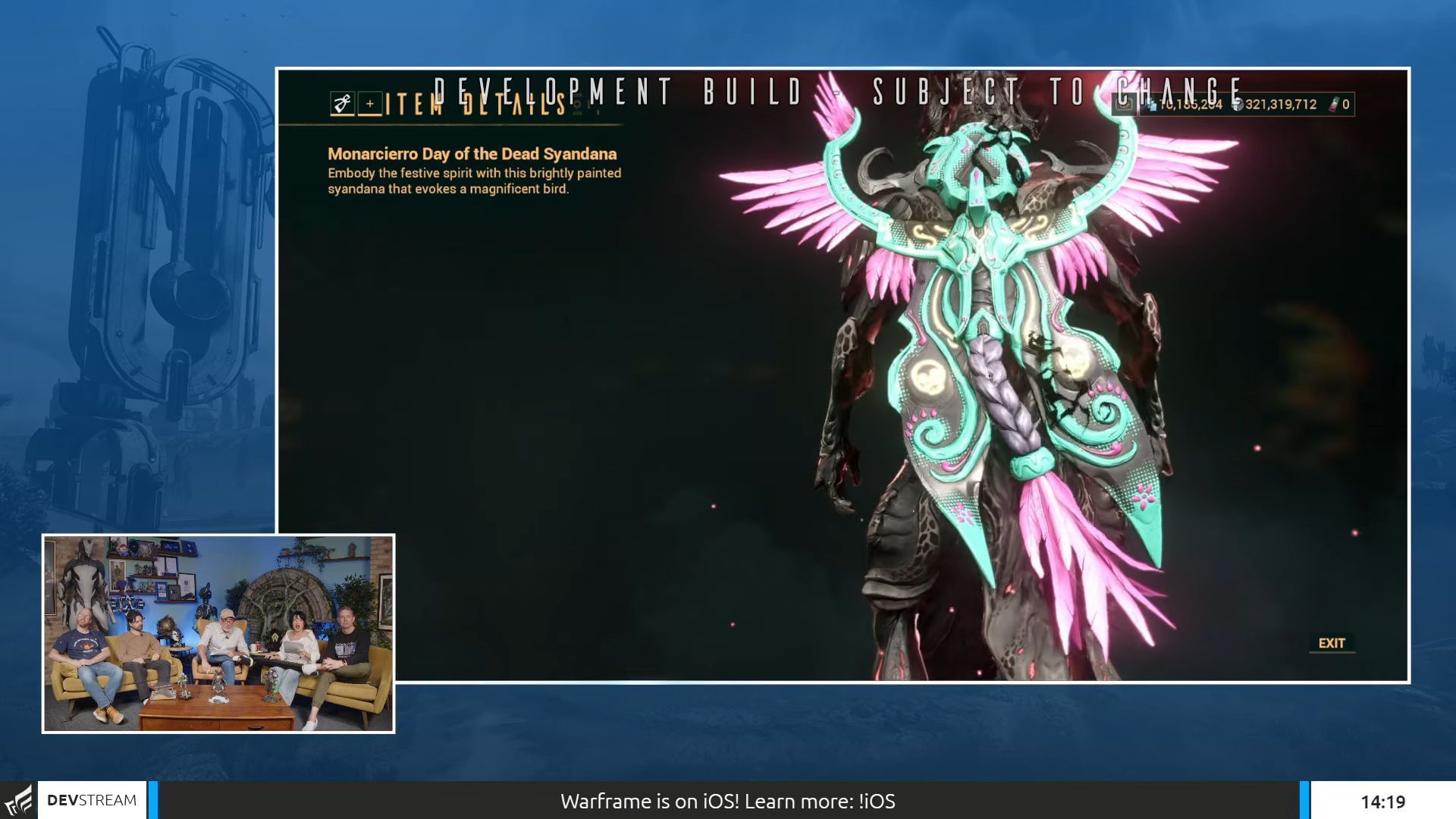 New Day of The Dead syandana in Nora&#039;s Mix (Image via Digital Extremes)