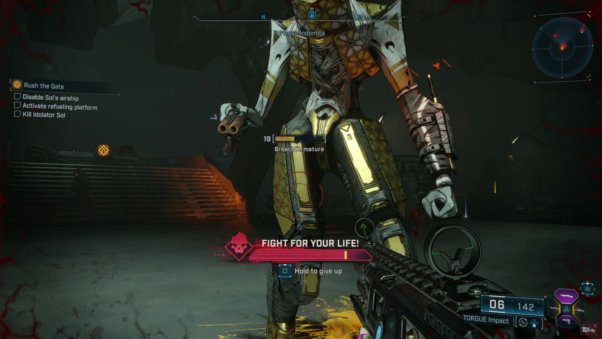 You can see the quest icon from here, and you don&#039;t have to fight the enemies first to trigger it (Image via 2K Games)