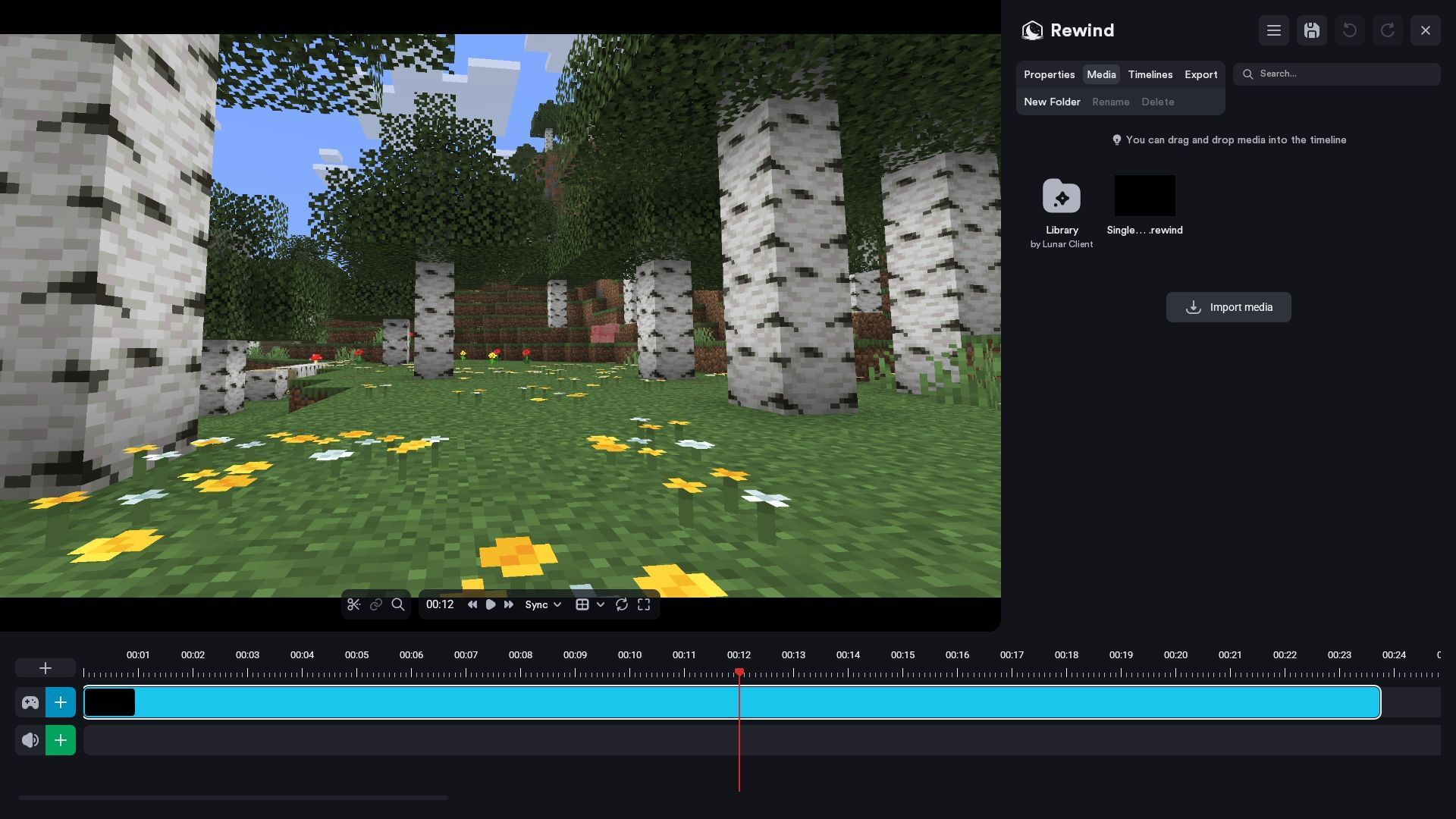 The Rewind mod in the Minecraft Lunar Client allows players to use custom assets such as channel logos, icons, and more (Image via Sportskeeda Gaming || Mojang Studios/Lunar Client)