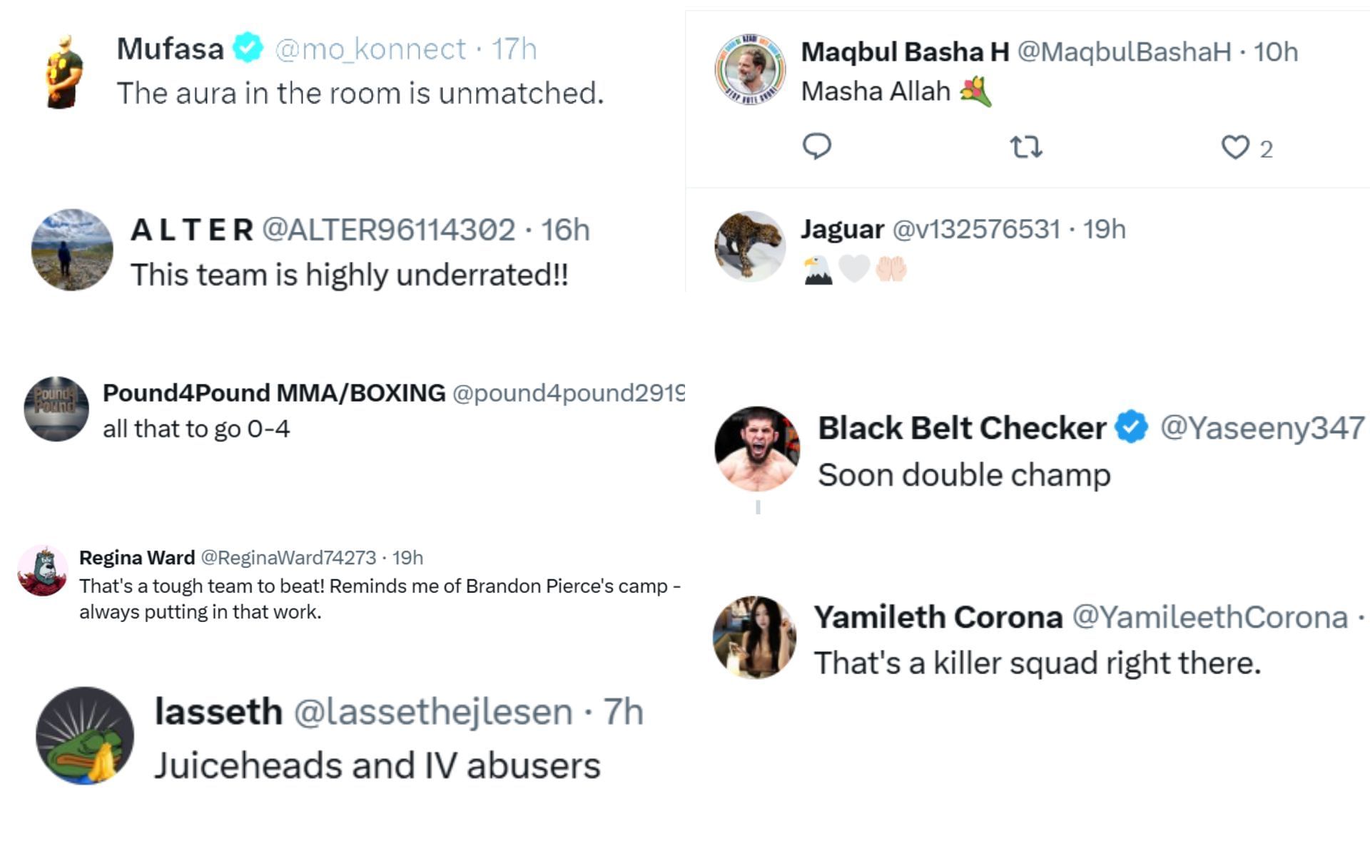 Fan reactions. [Screenshots courtesy: @RedCorner_MMA on X]