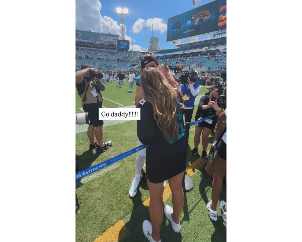 Trevor Lawrence&#039;s 8-month-old baby girl, Shae, makes NFL debut as wife Marissa captures adorable father-daughter moments on sidelines before Jaguars game [IG/@marissa_lawernce]