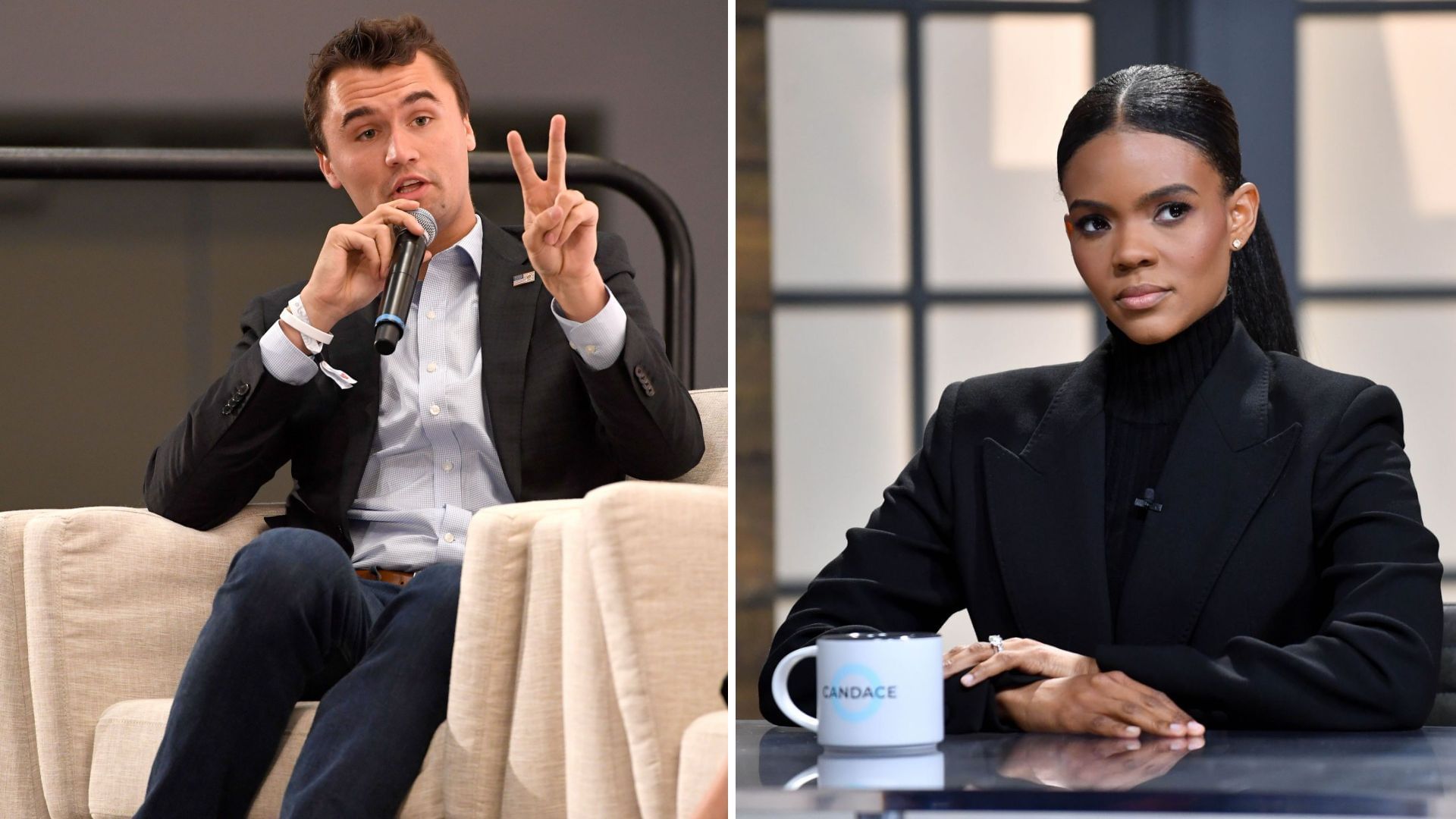 Charlie Kirk and Candace Owens (Image via Getty)
