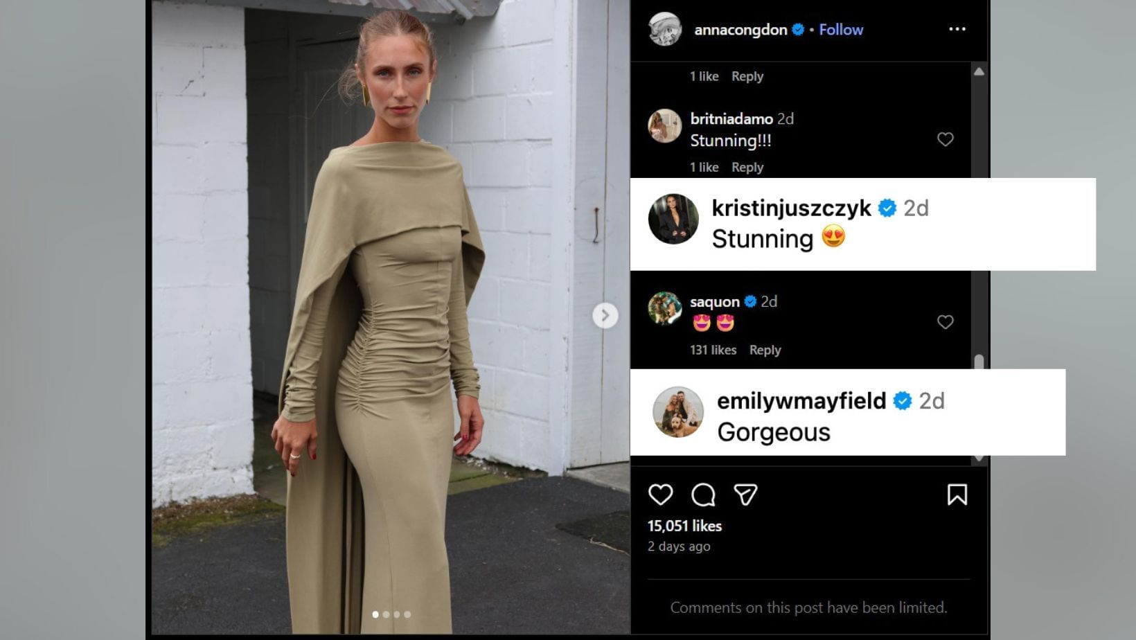 Saquon Barkley swoons over fianc&eacute;e Anna Congdon as she stuns in $2075 worth Malena dress (Image Source: Anna/IG)